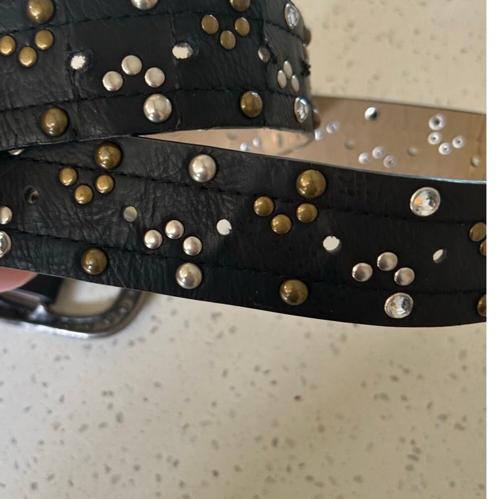 Western Black Bling Belt - Picture 3 of 8